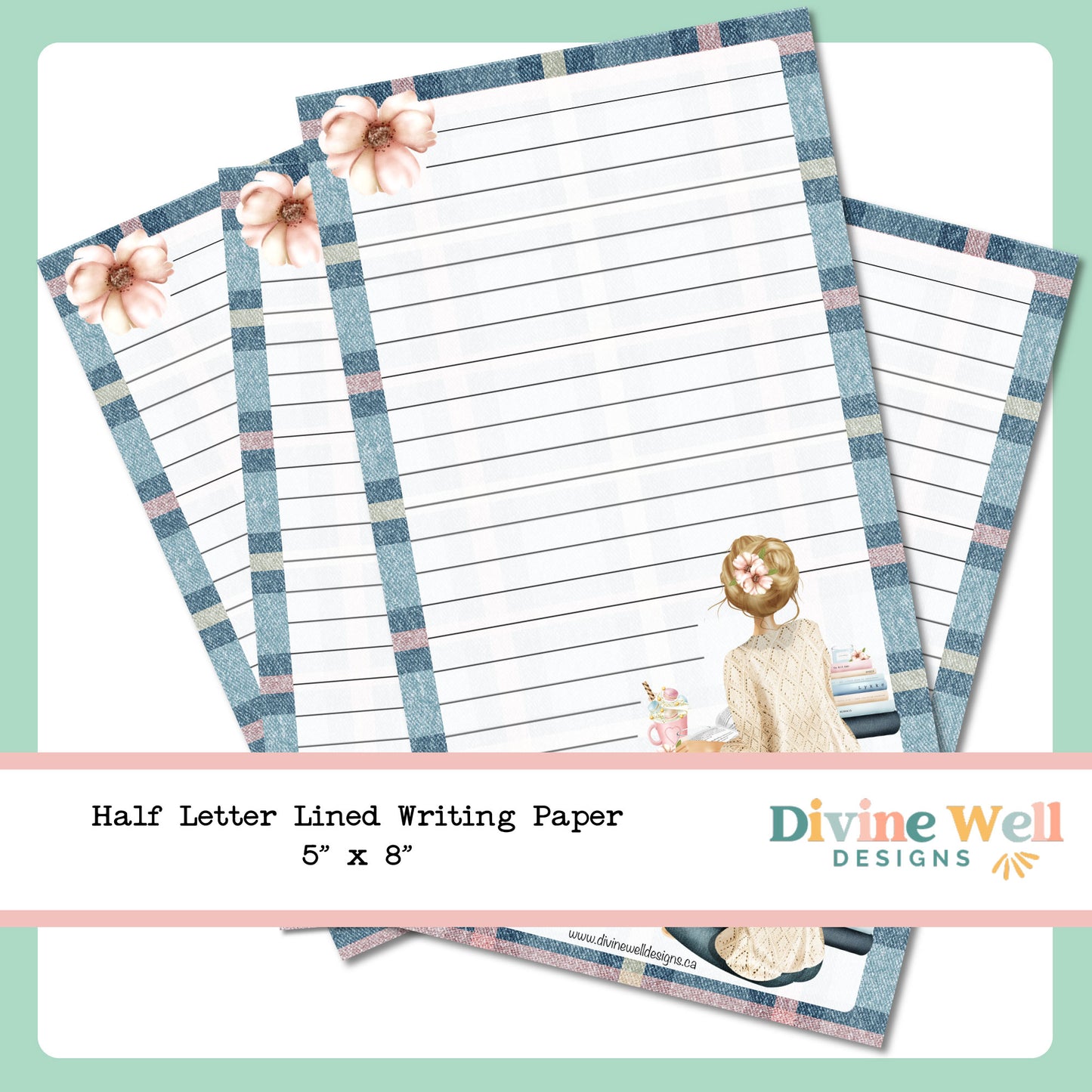 0186 - Cozy Winter - Half Letter Writing Stationery Paper