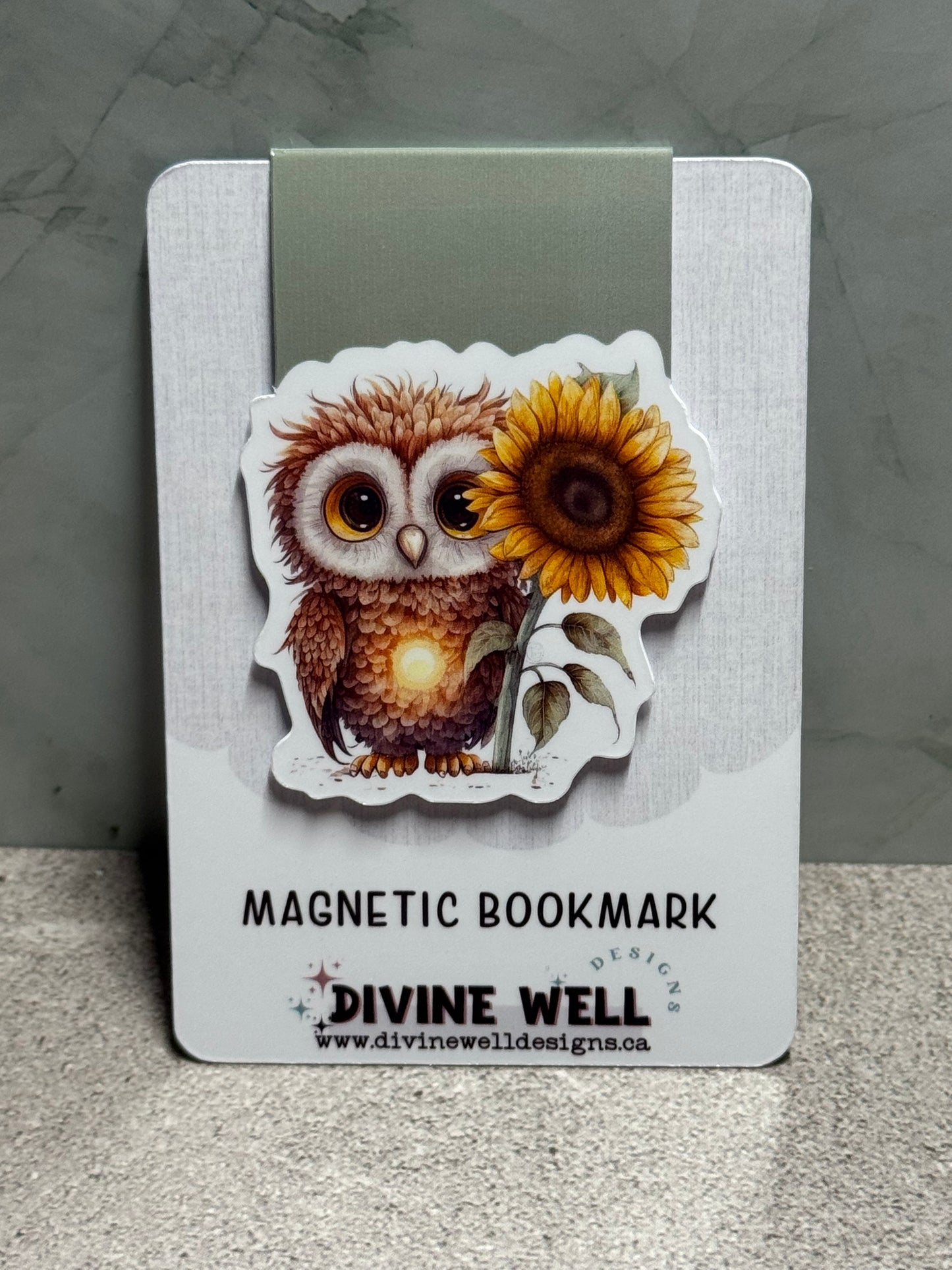 Magnetic Bookmark | Owl with Sunflower
