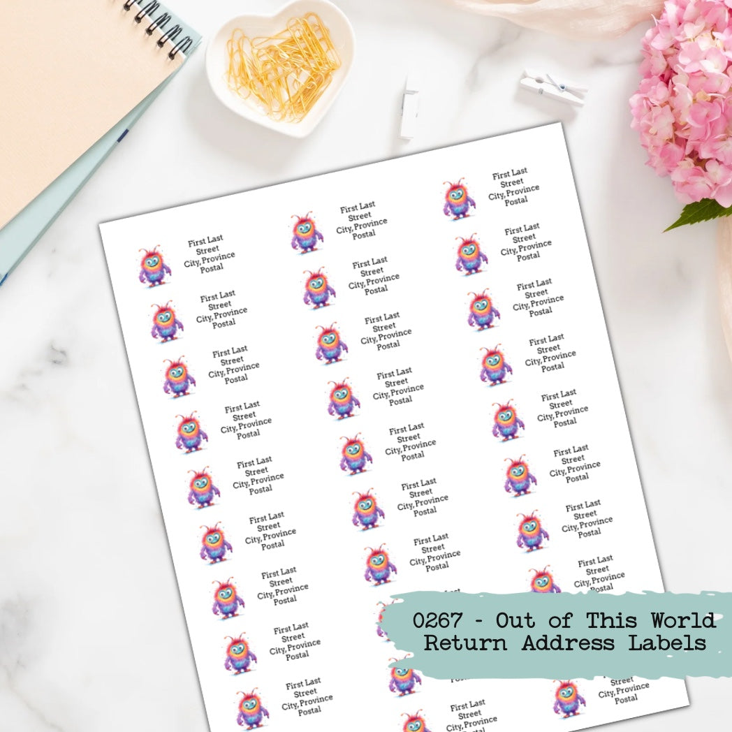 0267 - Out of This World - Custom Return Address Labels