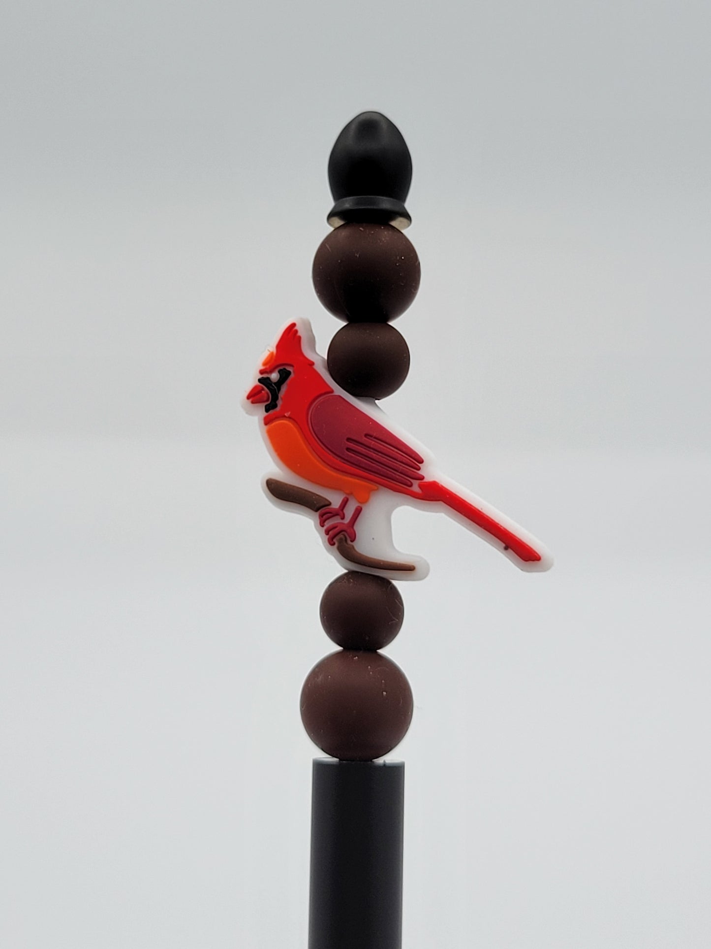 Cardinal Beaded Refillable Metal Pen