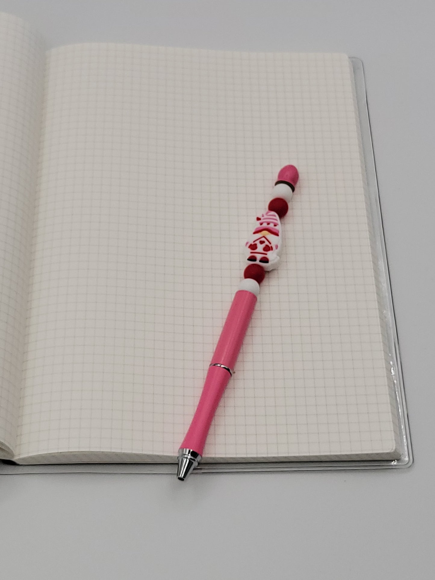 Gnome in Love Beaded Refillable Metal Pen