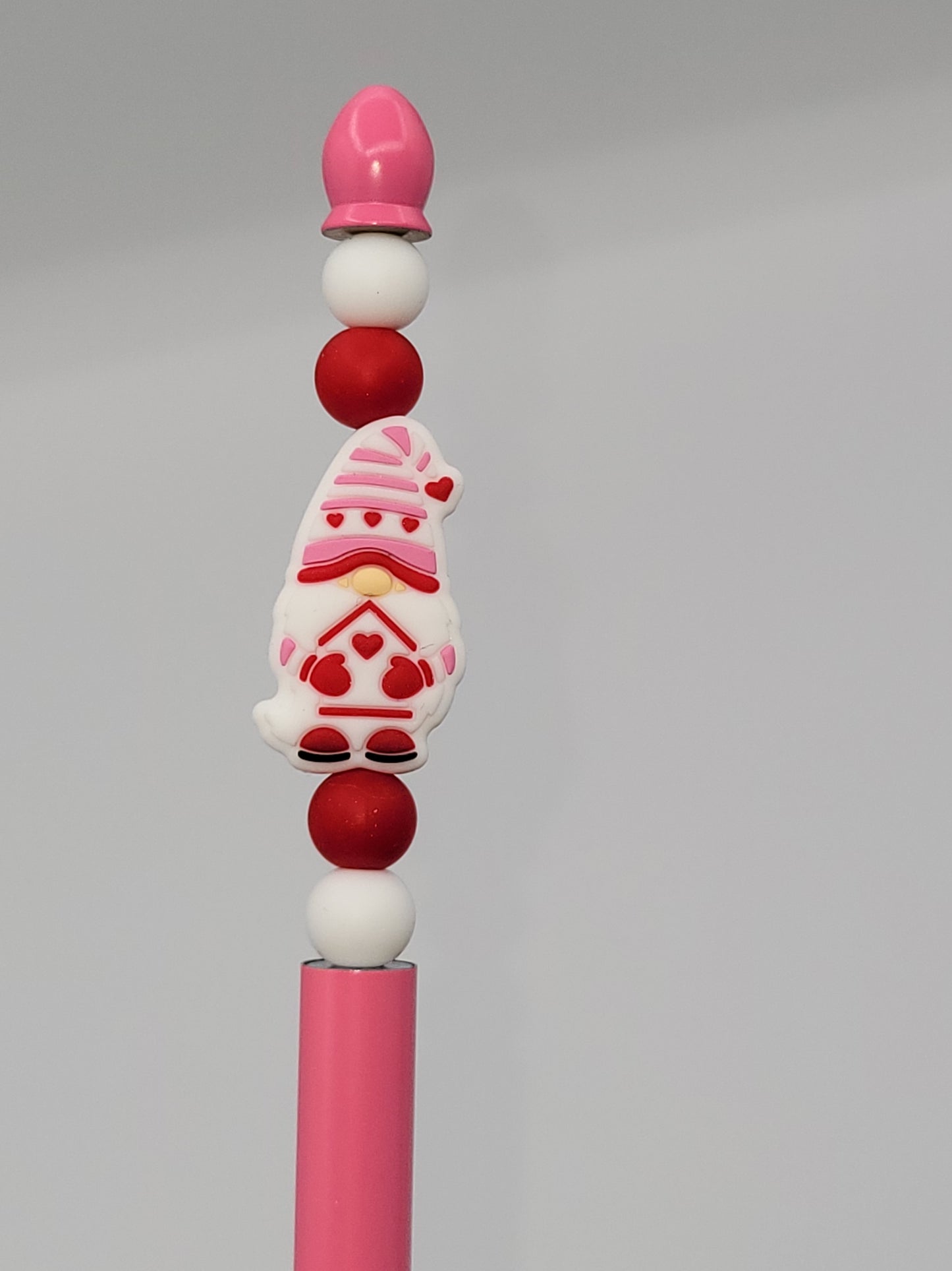 Gnome in Love Beaded Refillable Metal Pen