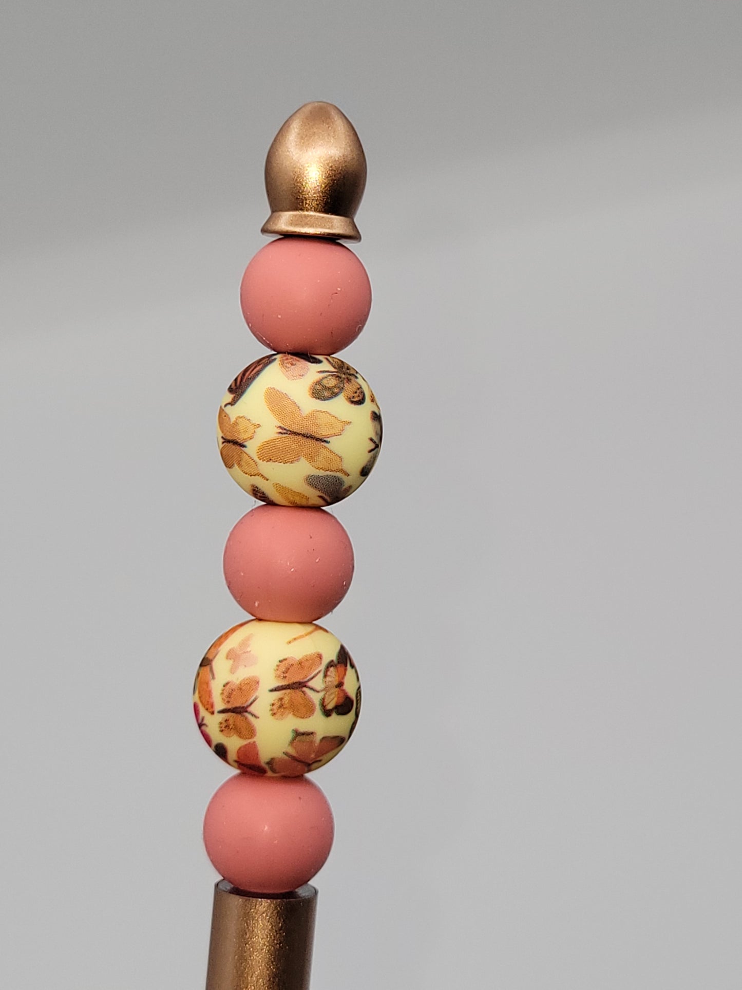 Butterfly Beaded Refillable Metal Pen