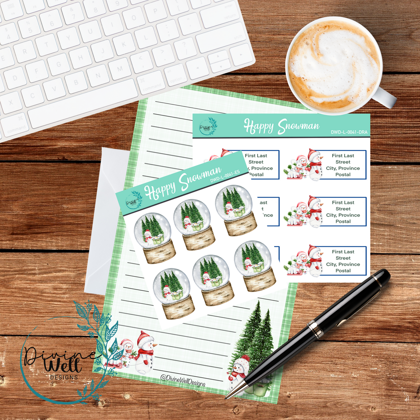 0041 - Happy Snowmen - Letter Writing Kit