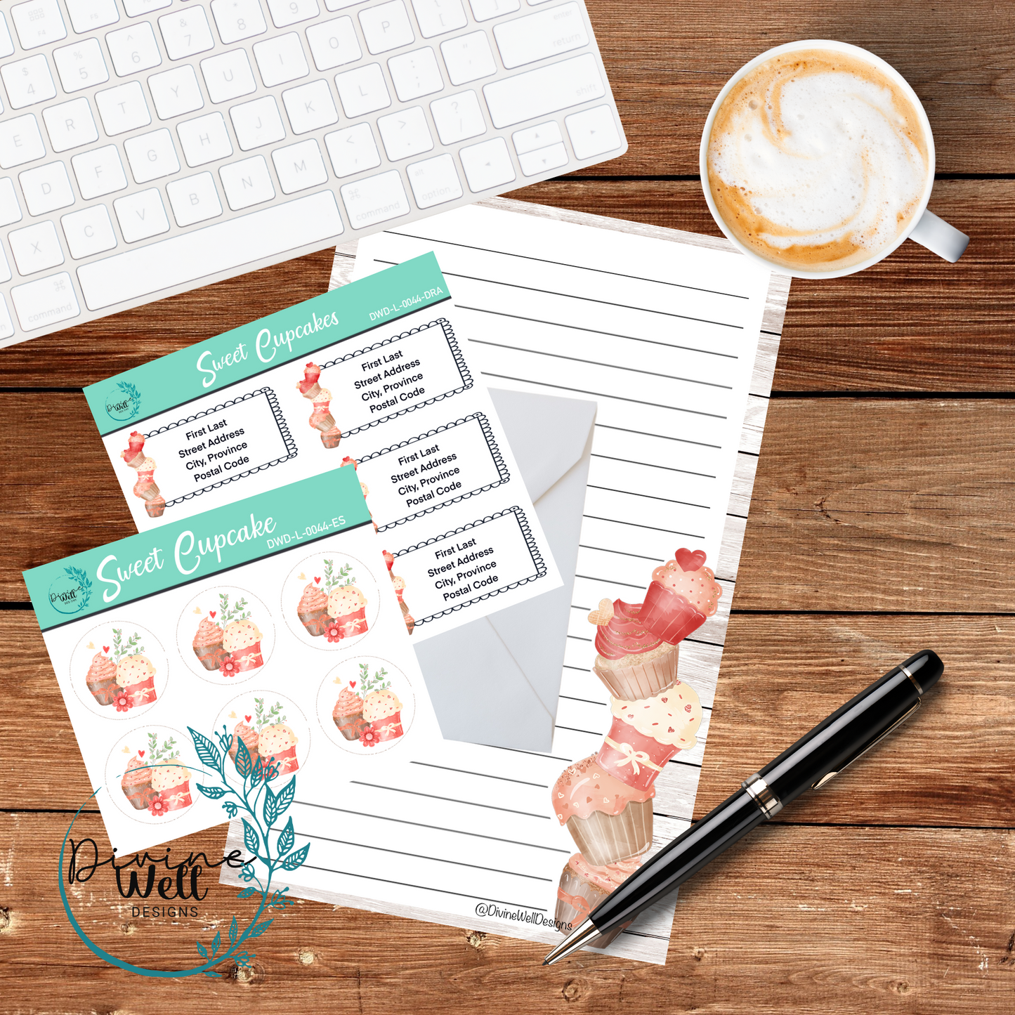 0044 - Sweet Cupcakes - Letter Writing Kit