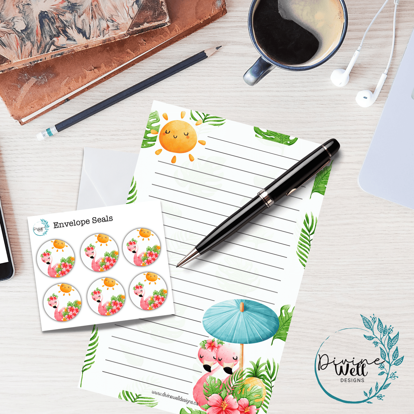 0094 - Pink Flamingoes - Letter Writing Kit