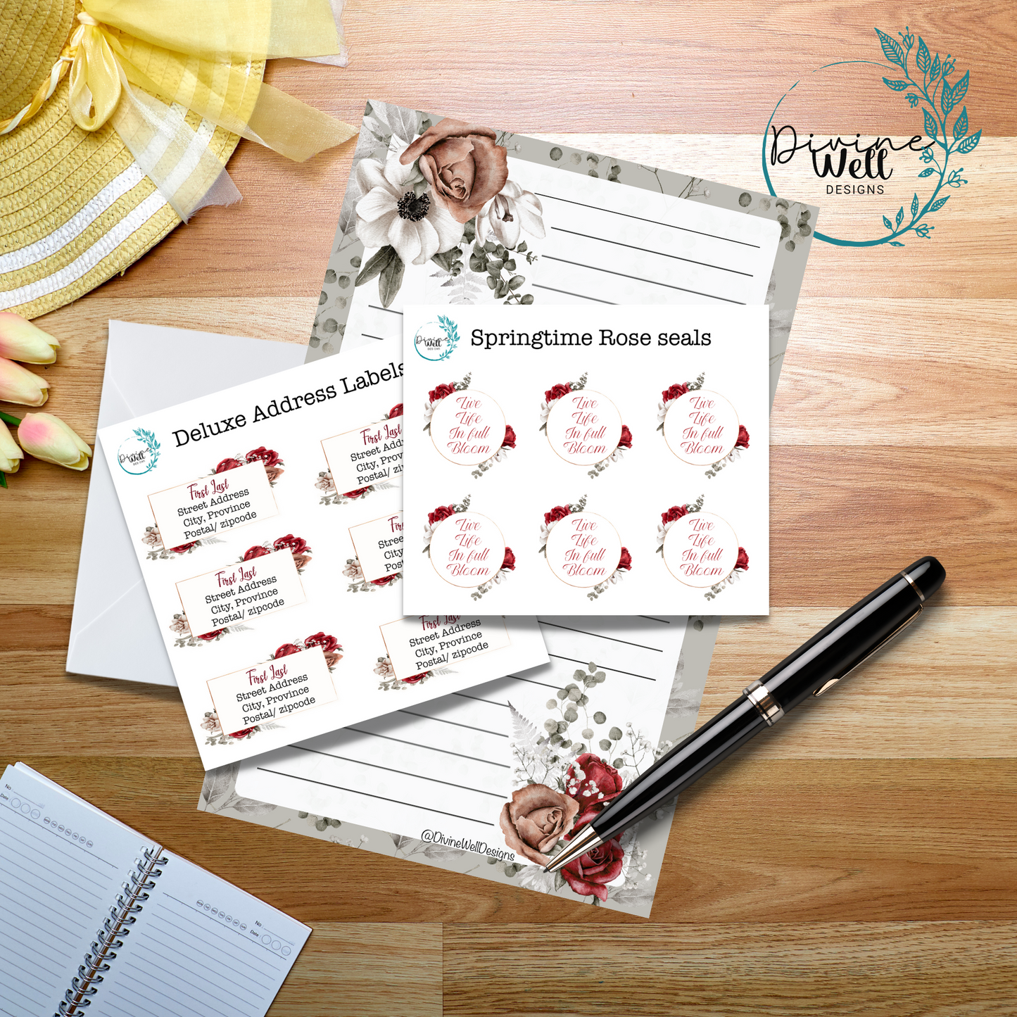 0102 - Spring Rose - Letter Writing Kit