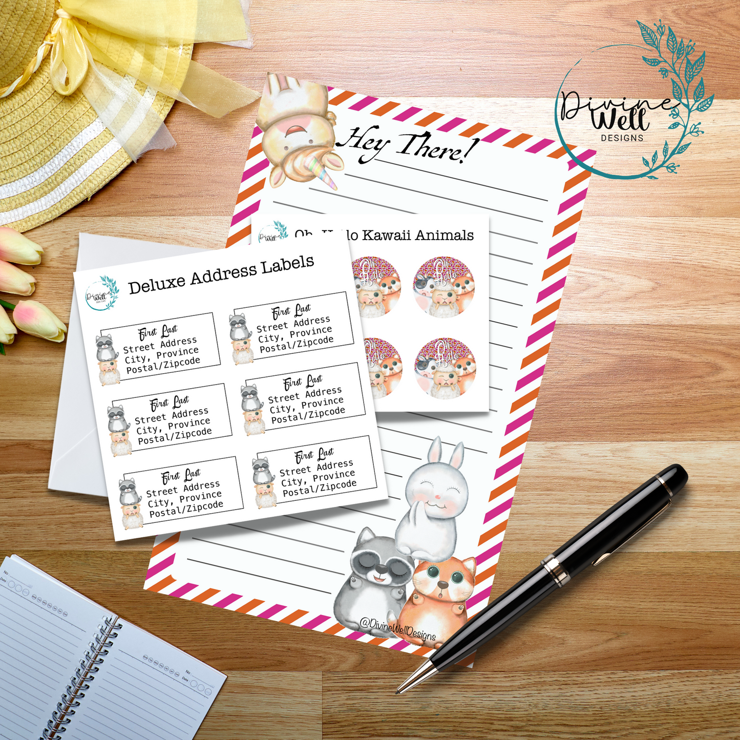 0114.1 - Cute Kawaii Animals - Letter Writing Kit