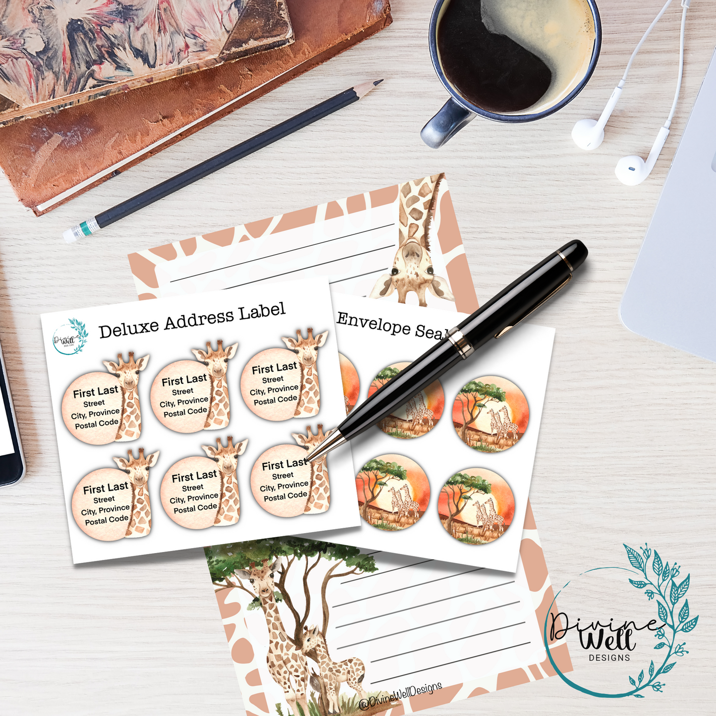 0122 - Giraffe World - Letter Writing Kit