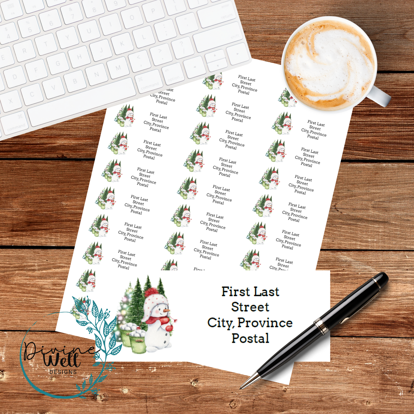 0041- Happy Snowmen - Custom Return Address Labels