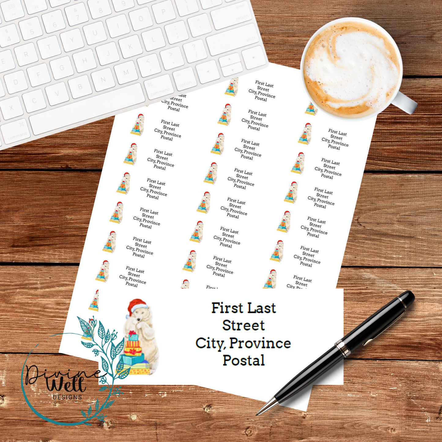 0042- Polar Bears - Custom Return Address Labels