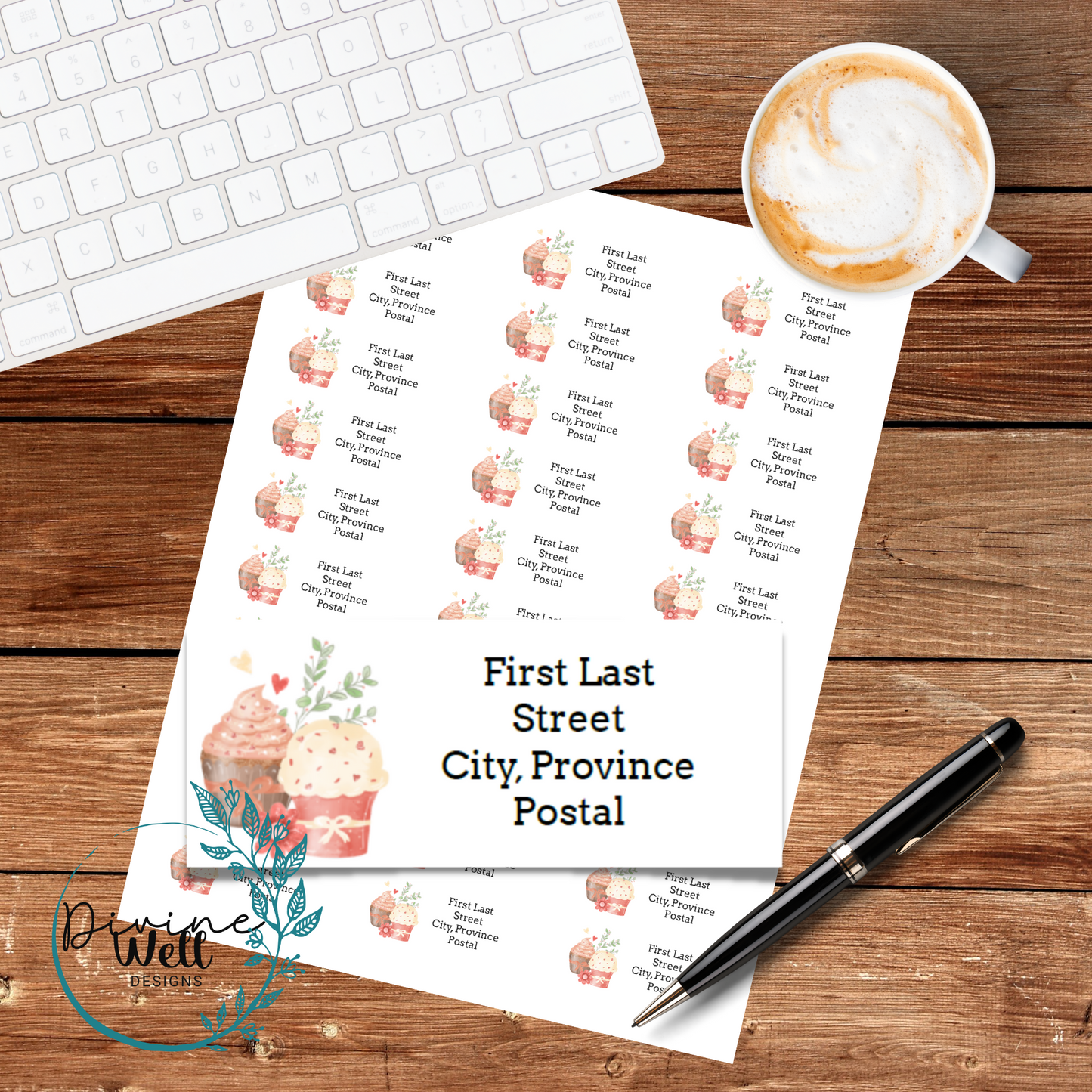 0044- Sweet Cupcakes - Custom Return Address Labels