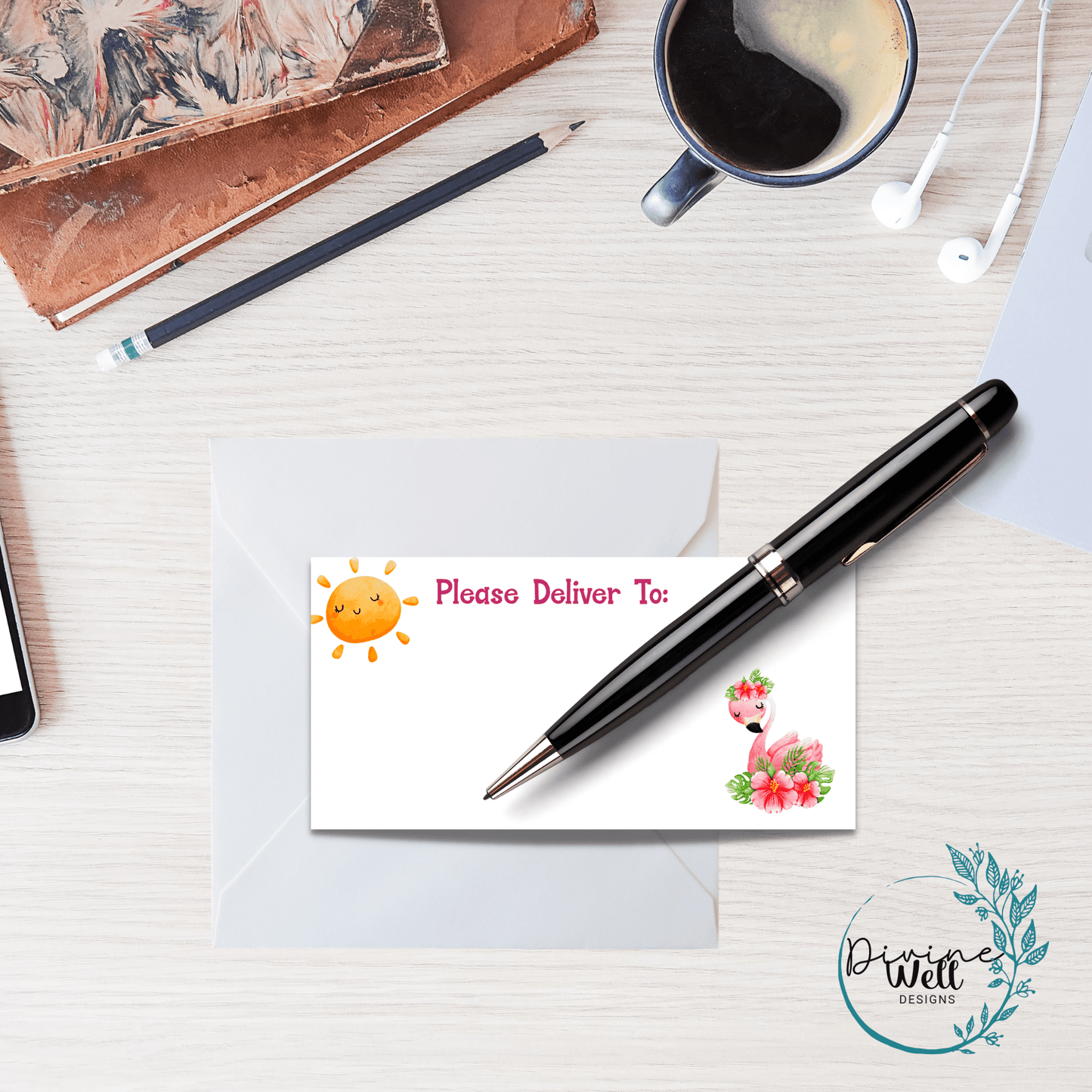 0094 - Pink Flamingoes - Please Deliver To Labels