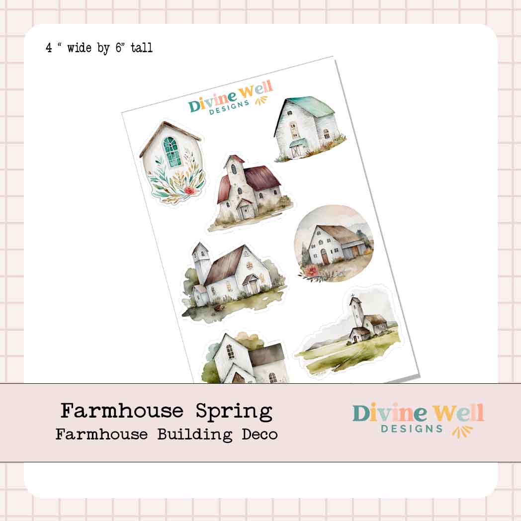 0242 - Farmhouse Spring - Decorative Sticker Sheet