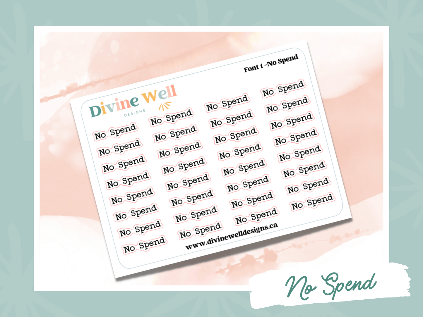 F01.0003 | No Spend Script | Planner Stickers