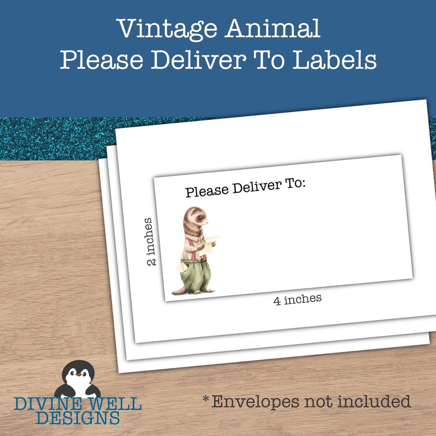0115 - Vintage Animal - Please Deliver To Addressing Labels