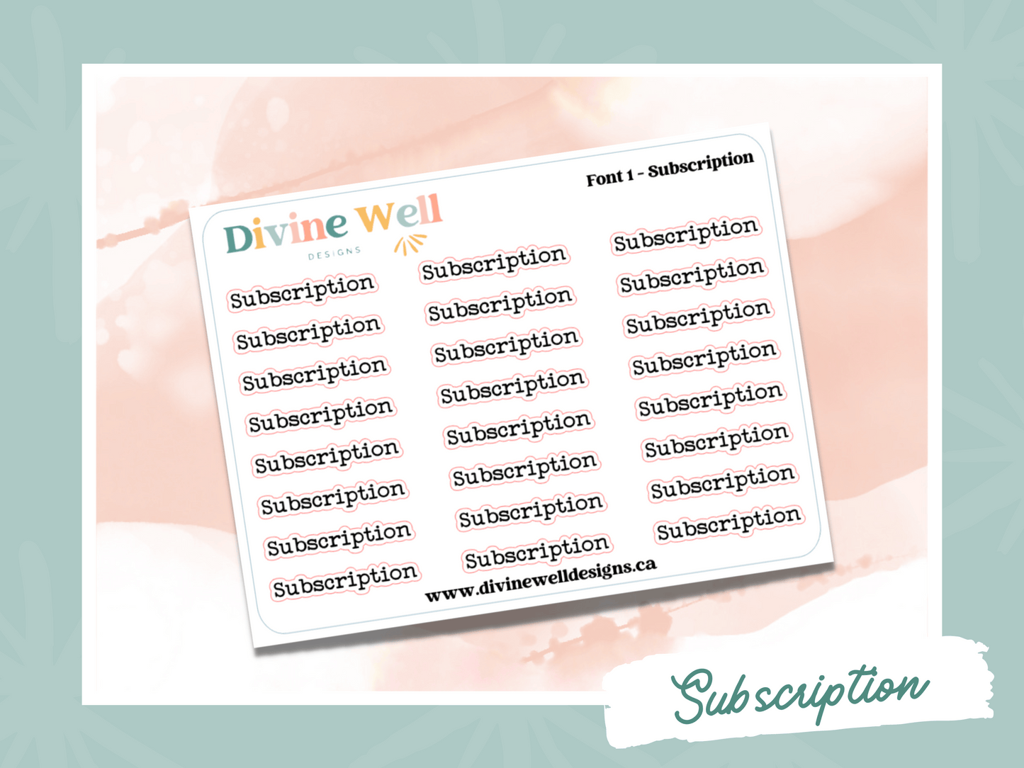 F01.0008 | Subscription Script | Planner Stickers