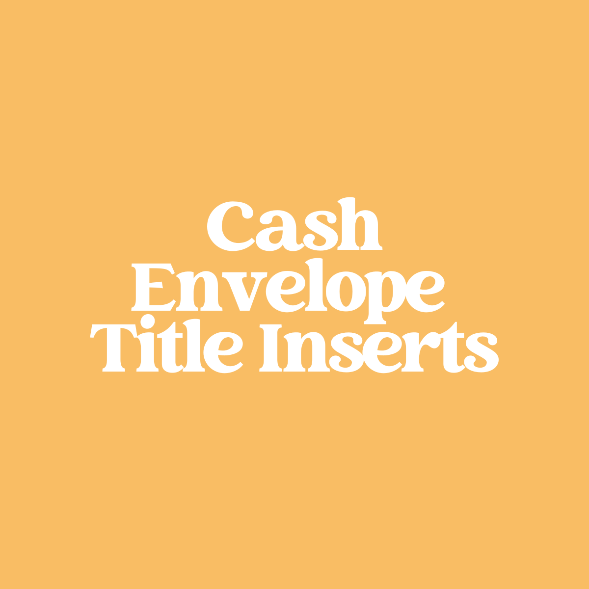 Cash Envelope - Title Inserts