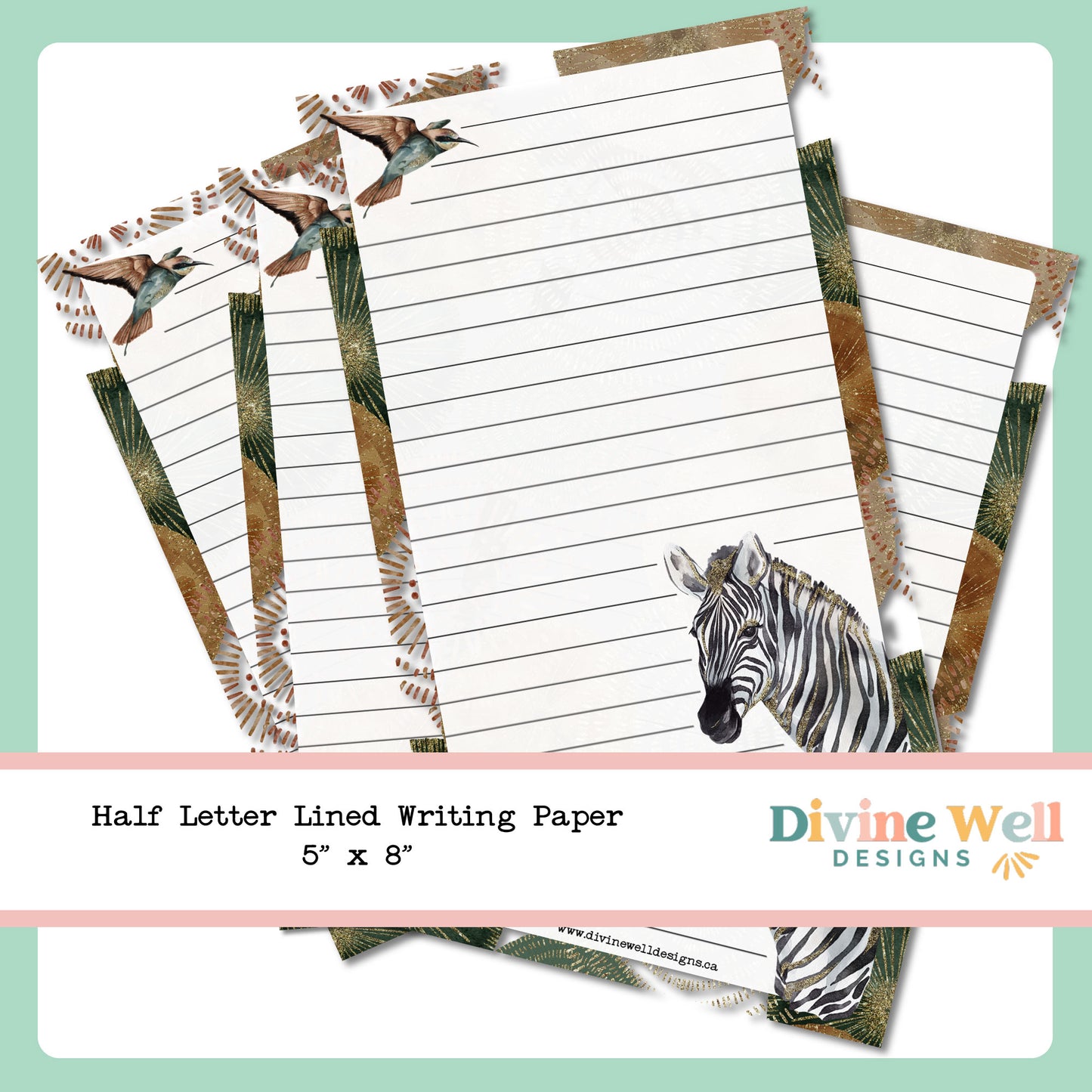 0210 - Wild Times Ahead - Half Letter Writing Stationery Paper