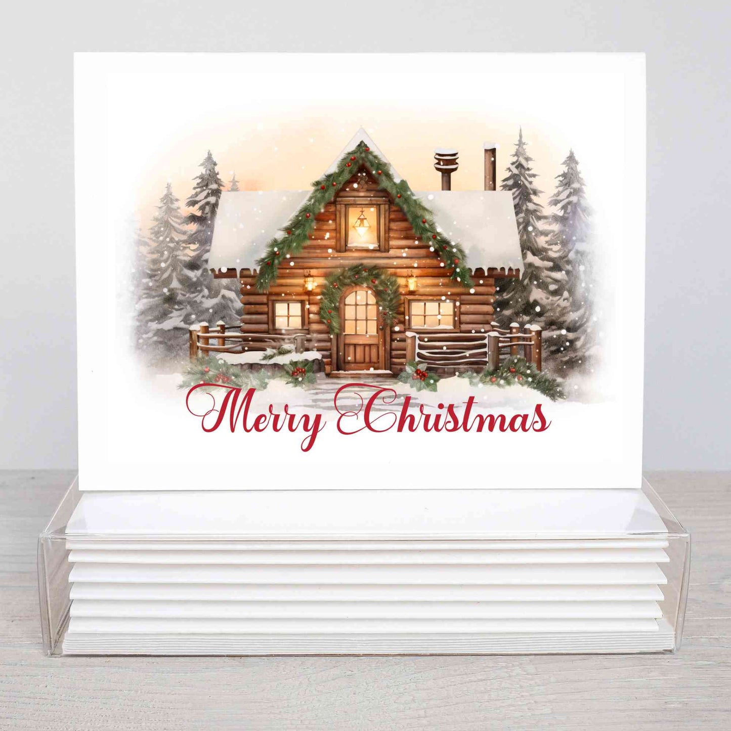 0262 - Christmas at the Cabin Christmas Card - Greeting Card