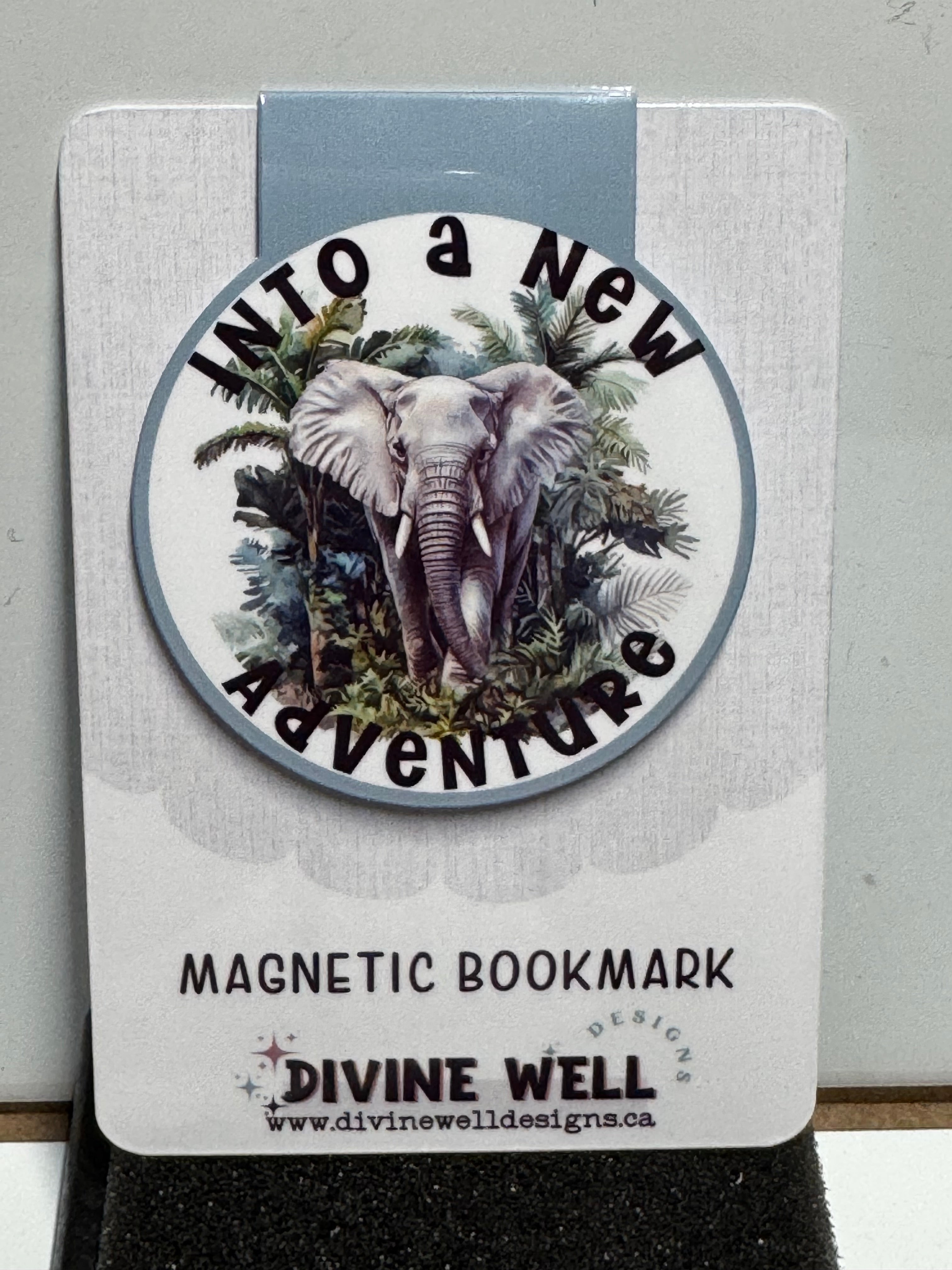 Magnetic Bookmark | Watercolor Elephant in Jungle