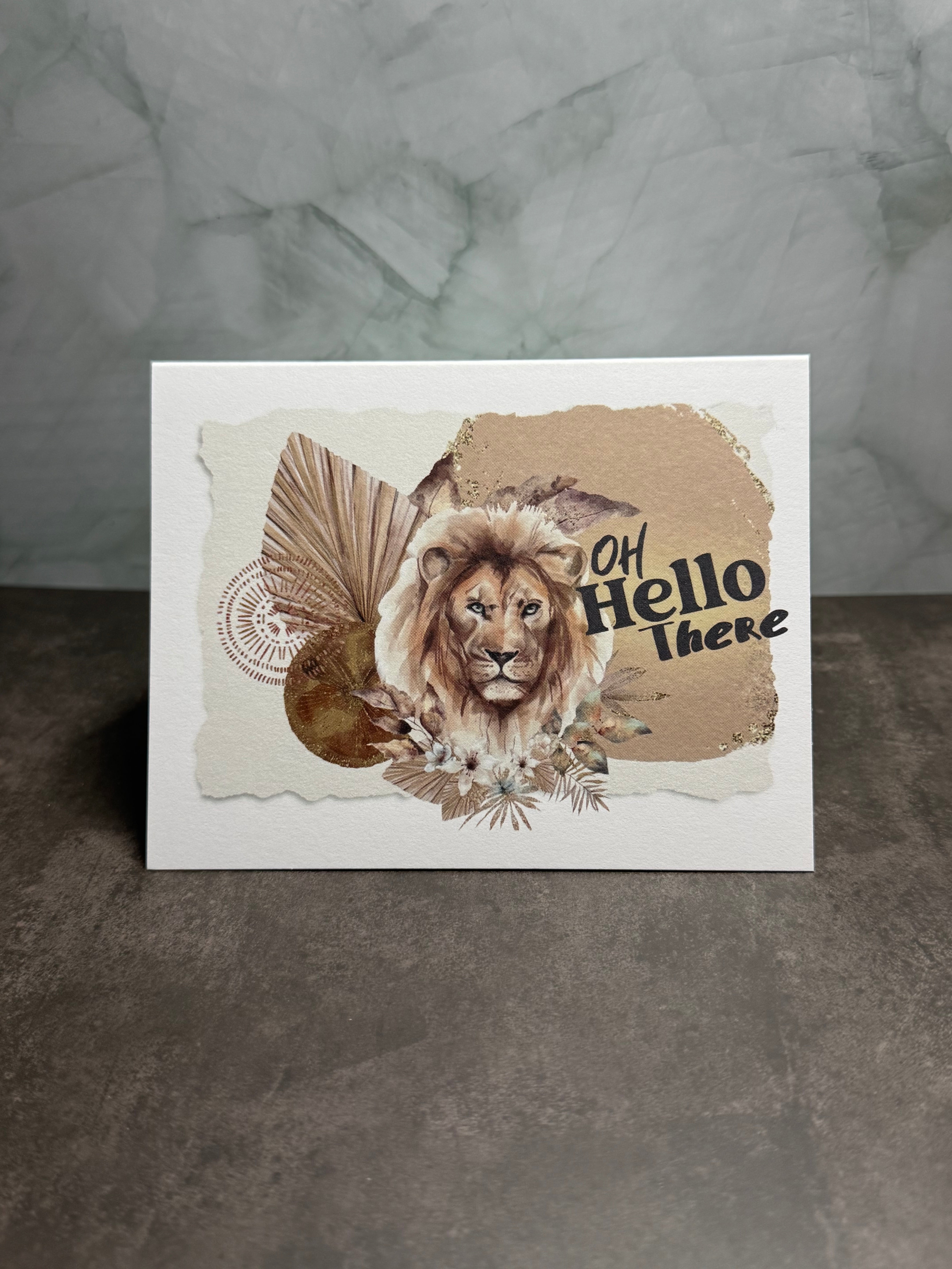 Greeting Card | Blank | Brave Lion - Oh Hello There | GC-0210
