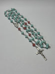 Rosary | Fresh Grace | Mint Glass and Coral Accent  | R0006