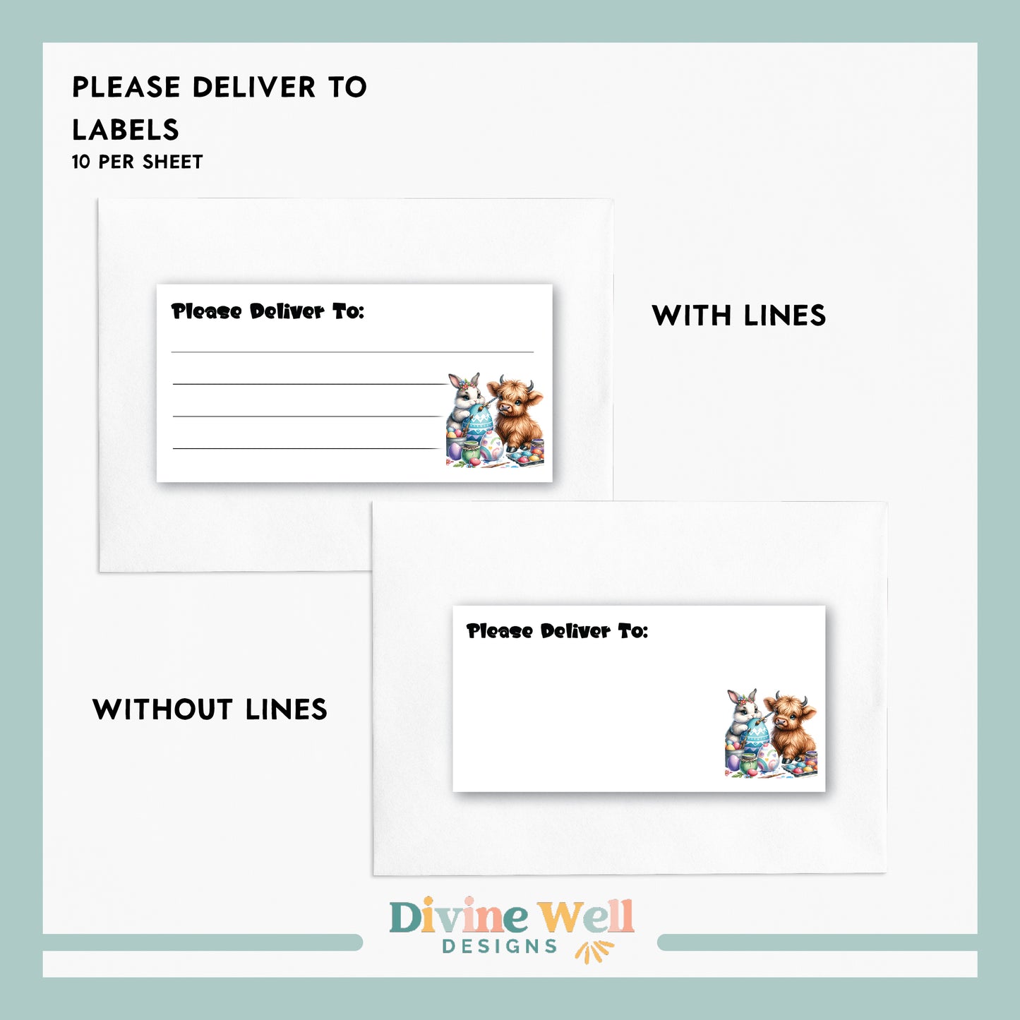 0291 - Fluffy Easter - Please Deliver To Labels