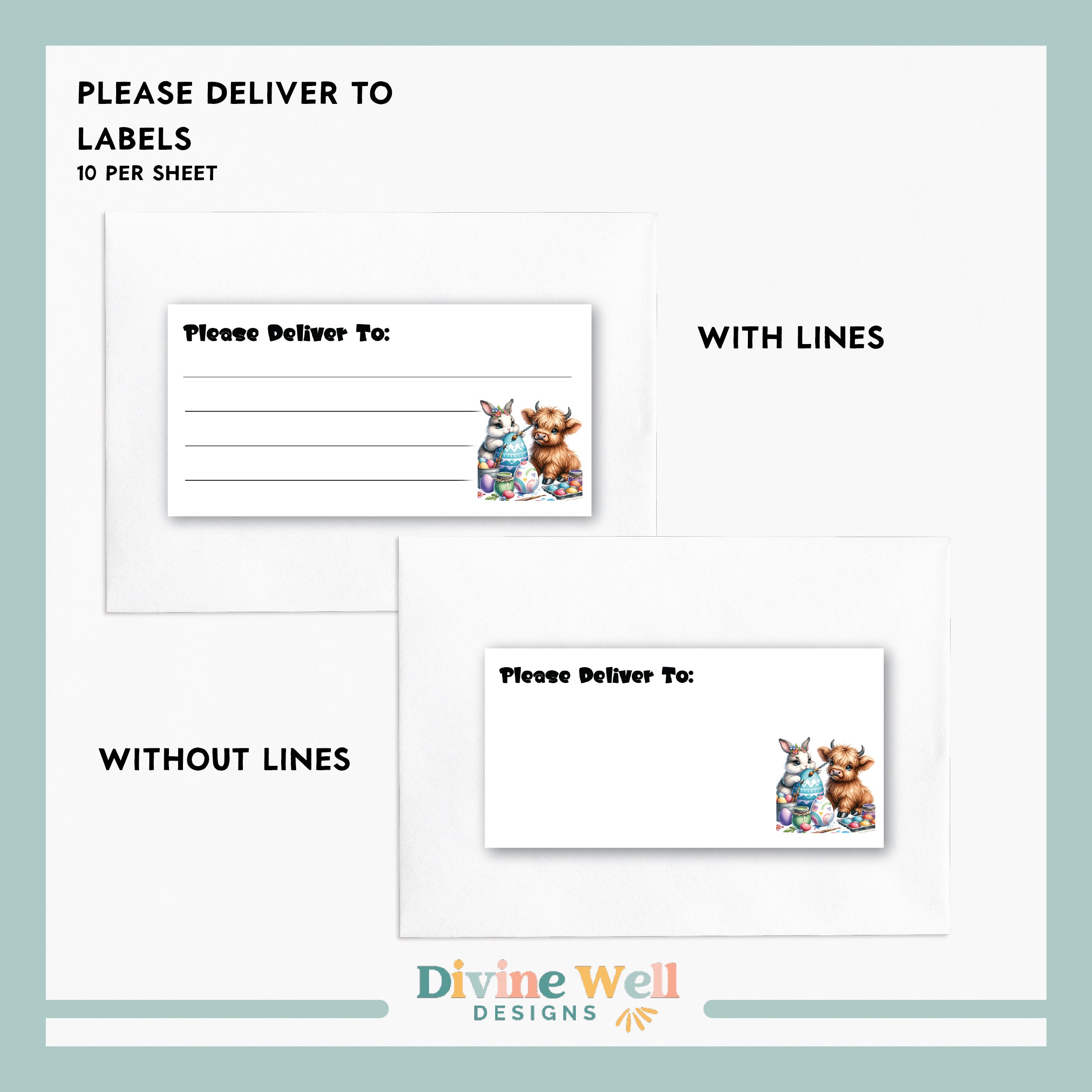 0291 - Fluffy Easter - Please Deliver To Labels