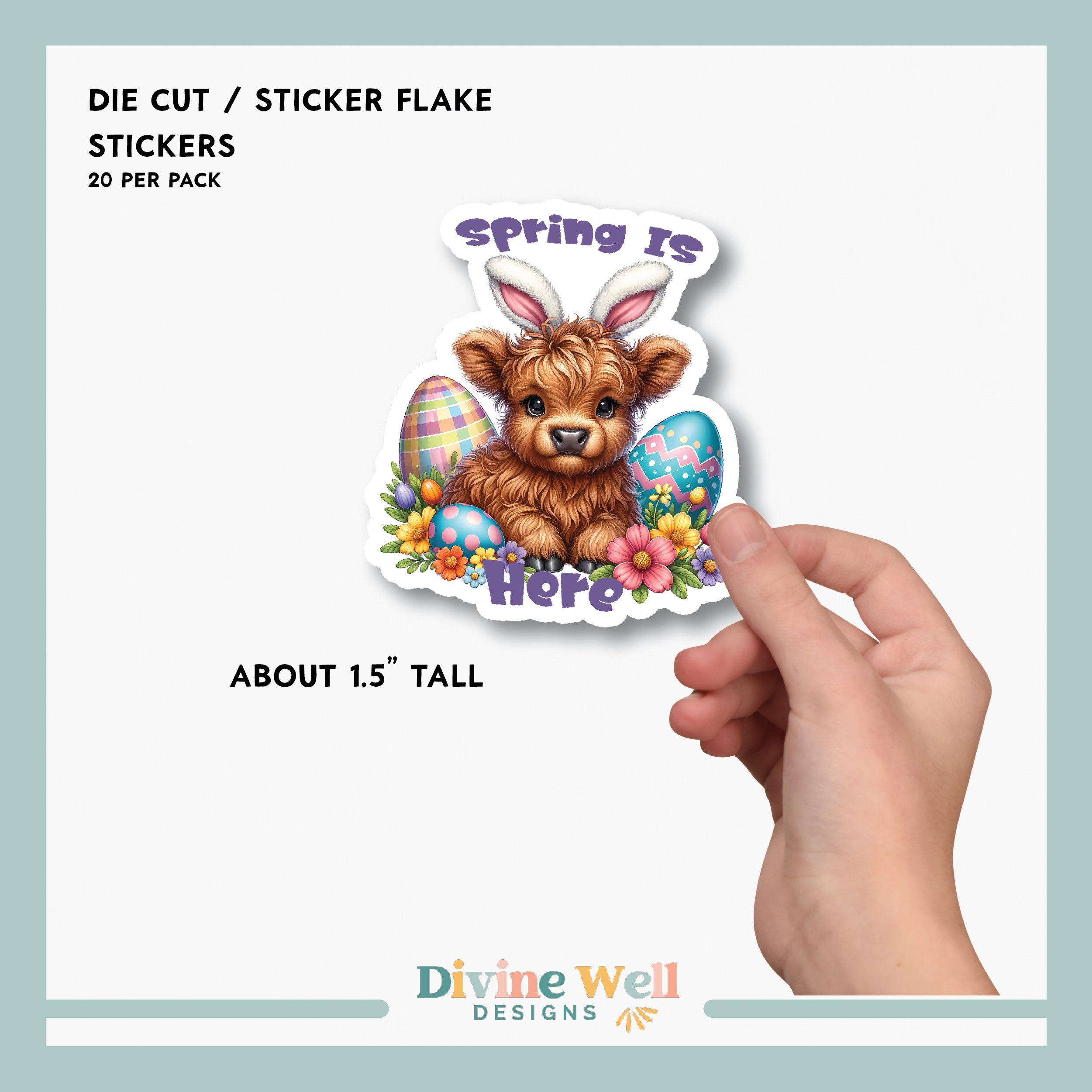 0291 - Fluffy Easter | Spring is Here | Die Cut Stickers