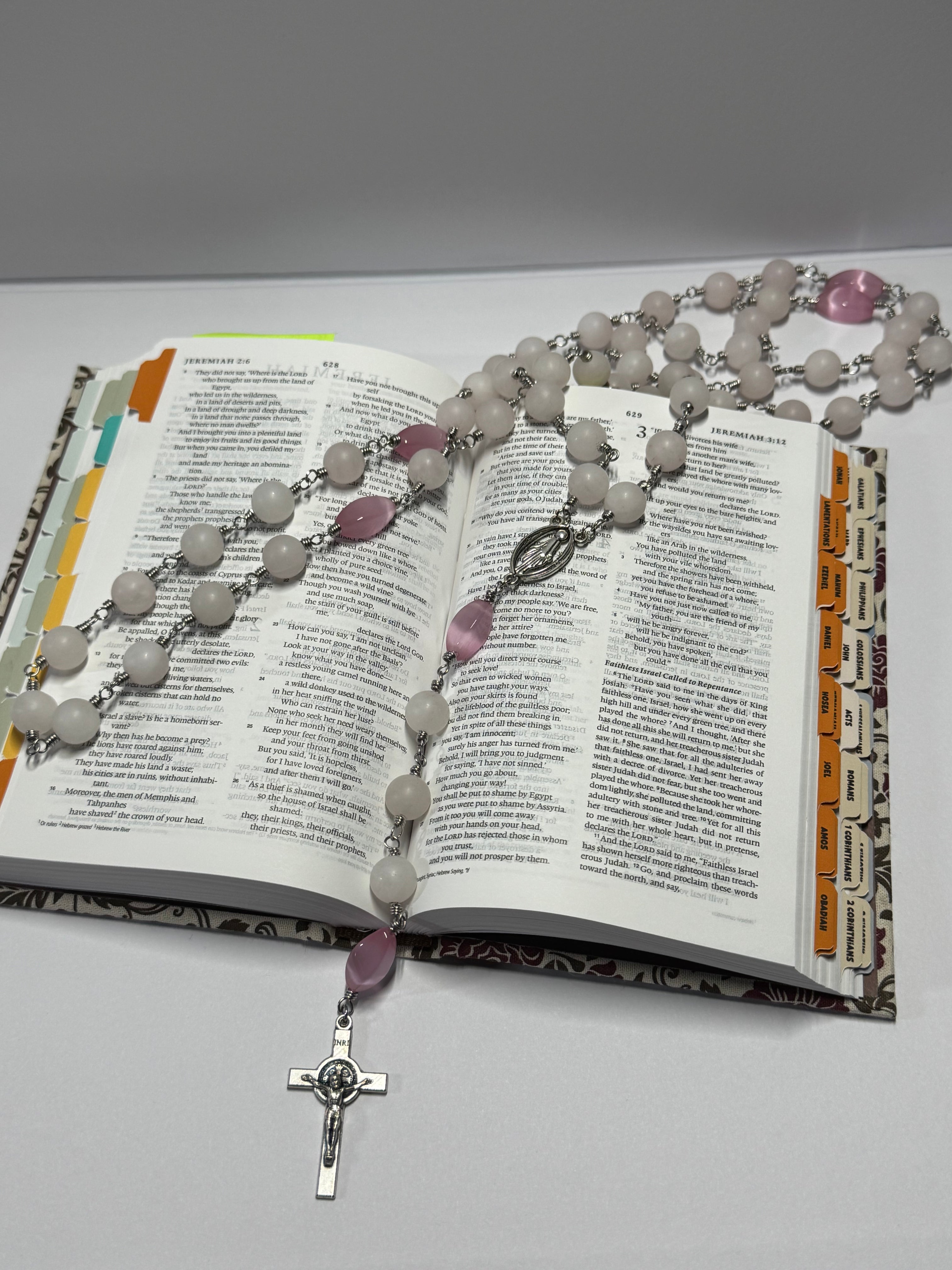Rosary | Rose Quartz and Pink Glass | R0004