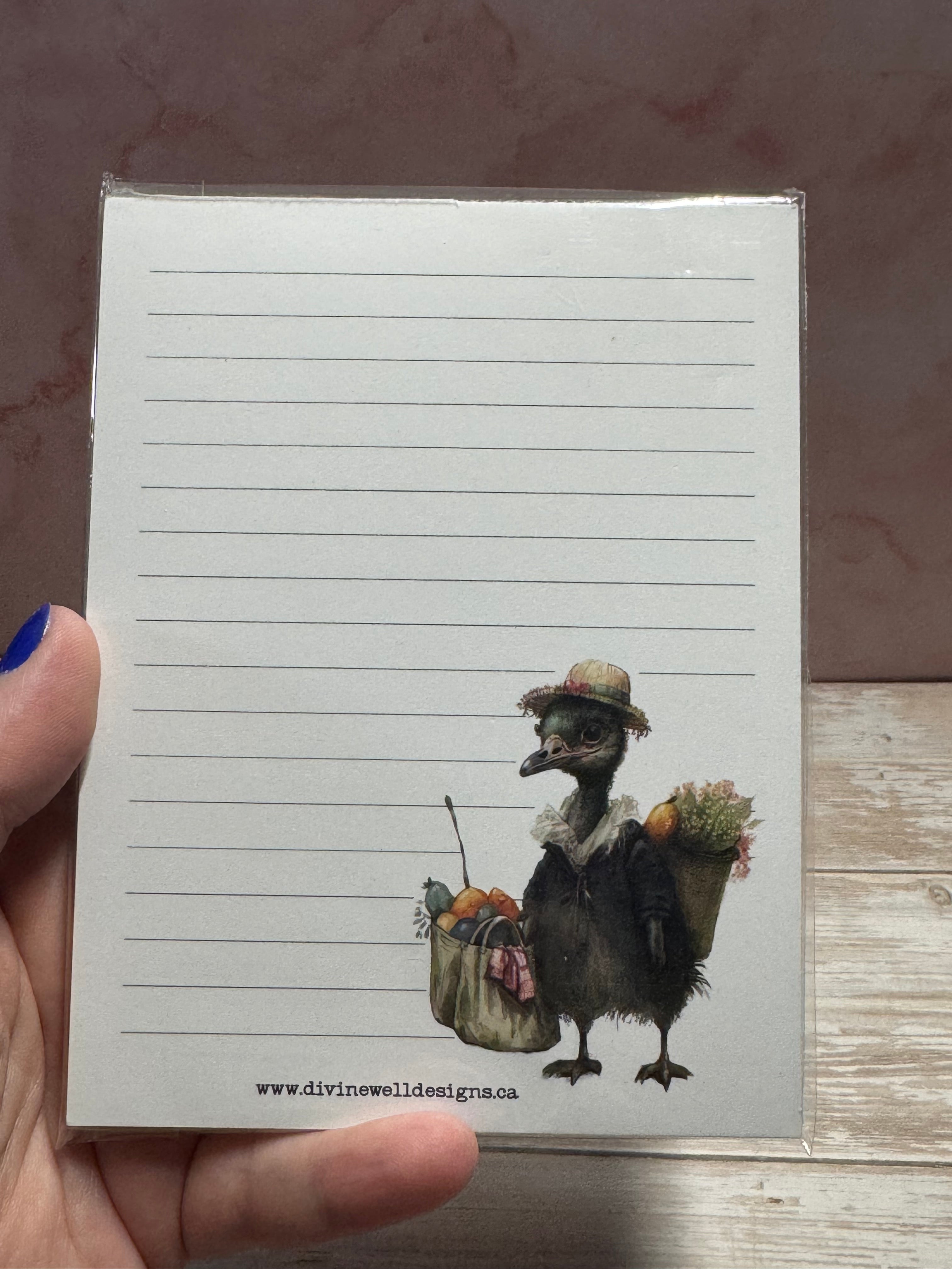 Notepad | 4 x 5.5 " | Market Ostrich | NP-0001