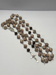 Rosary | Humble Offering | Floral Engraved Tan with Wooden Accent | R0014