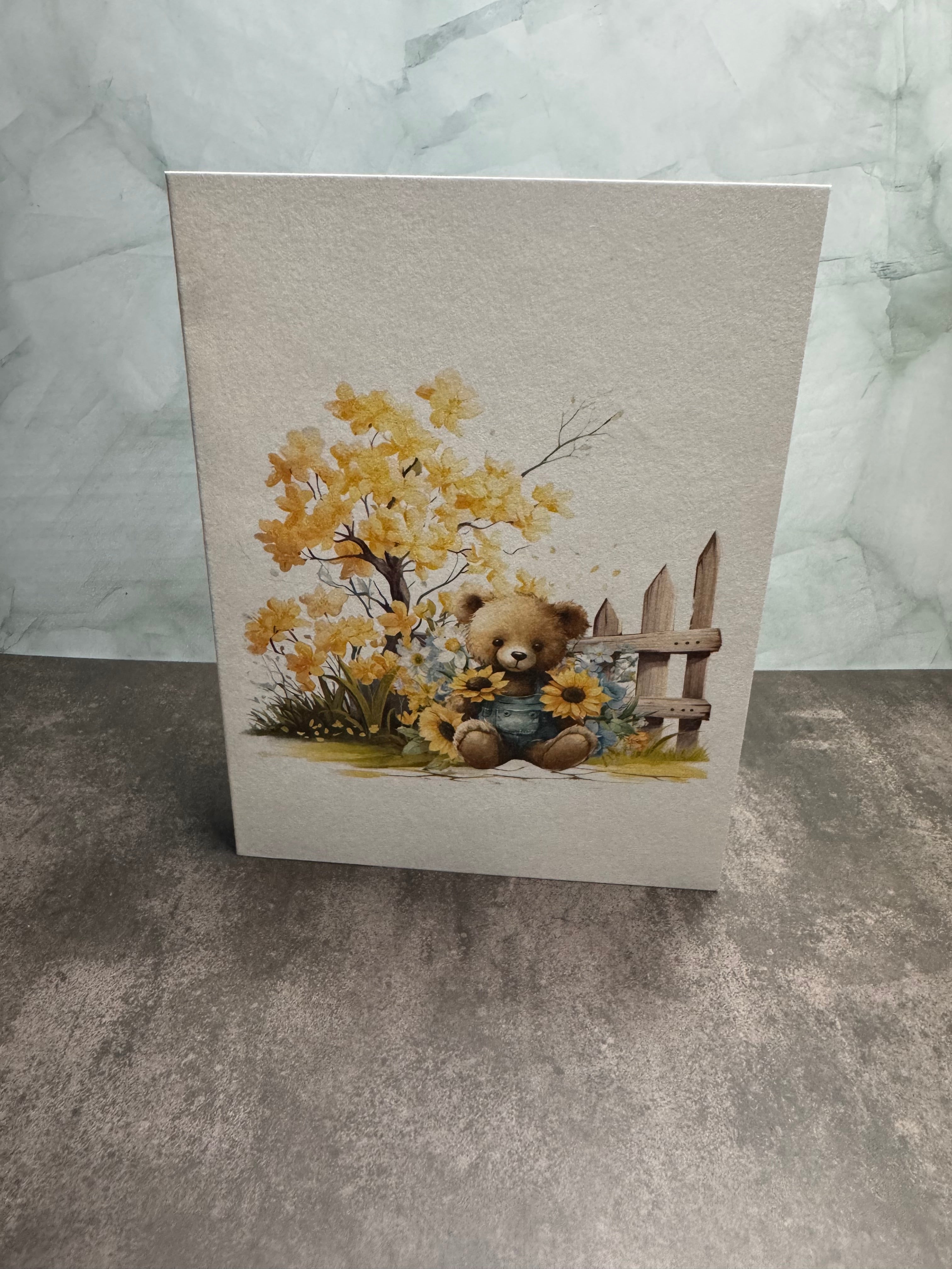 Greeting Card | Blank | Teddy In Blooms | GC-0284
