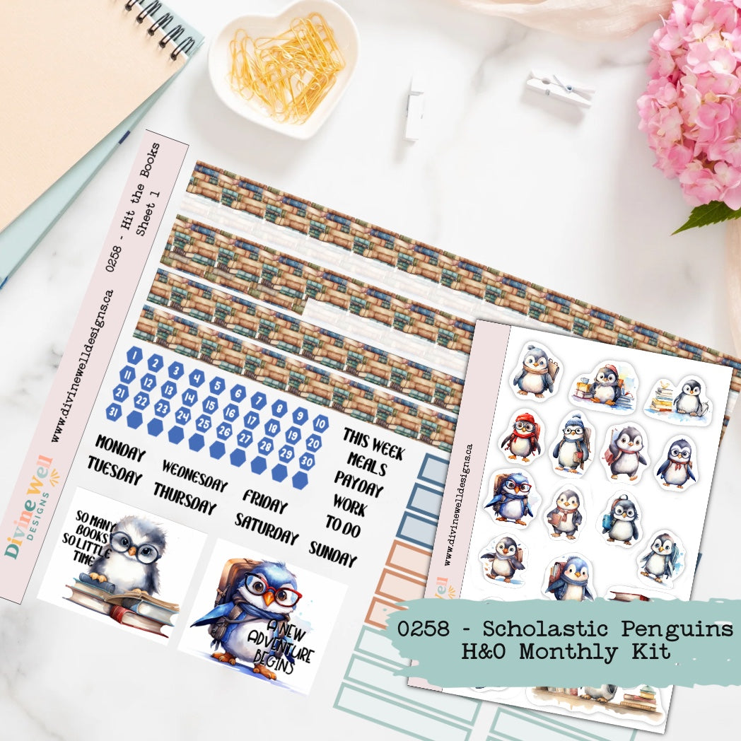 0258 - Scholastic Penguins | Monthly Planner Kit | H & O
