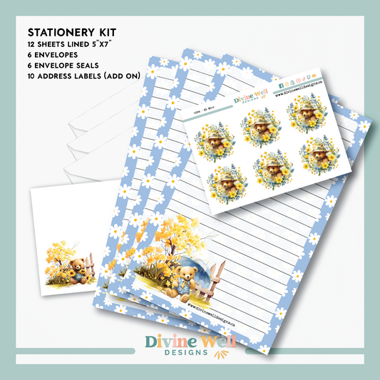 0284 - Teddy in Blooms - Letter Writing Kit