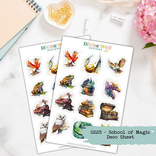 0225 - School of Magic - Decorative Sticker Sheet