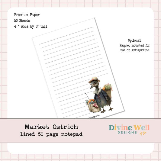 0001 - Market Ostrich - 4 x 5.5 Notepad