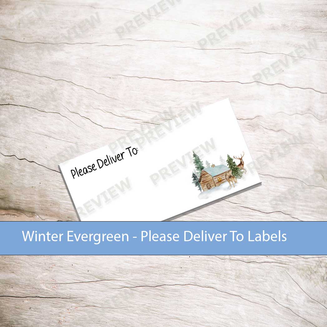 0192 - Winter Evergreen - Please Deliver To Labels