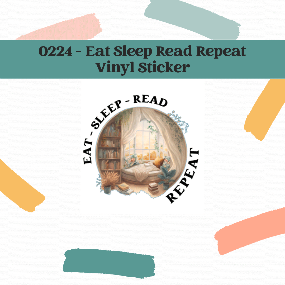0224 - Eat Sleep Read Repeat - Vinyl Sticker