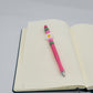Daisy So White Pink Beaded Refillable Metal Pen