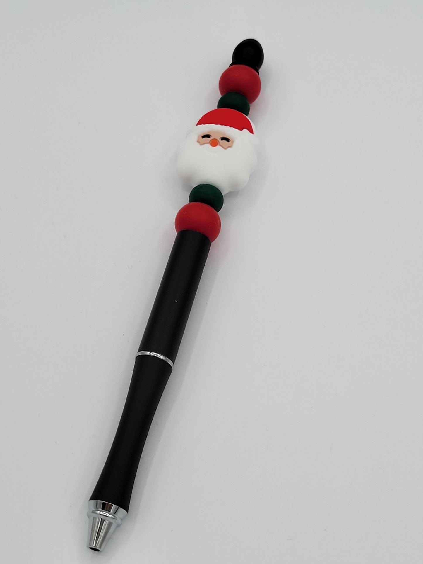 Jolly Santa Beaded Refillable Metal Pen
