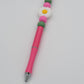 Daisy So White Pink Beaded Refillable Metal Pen