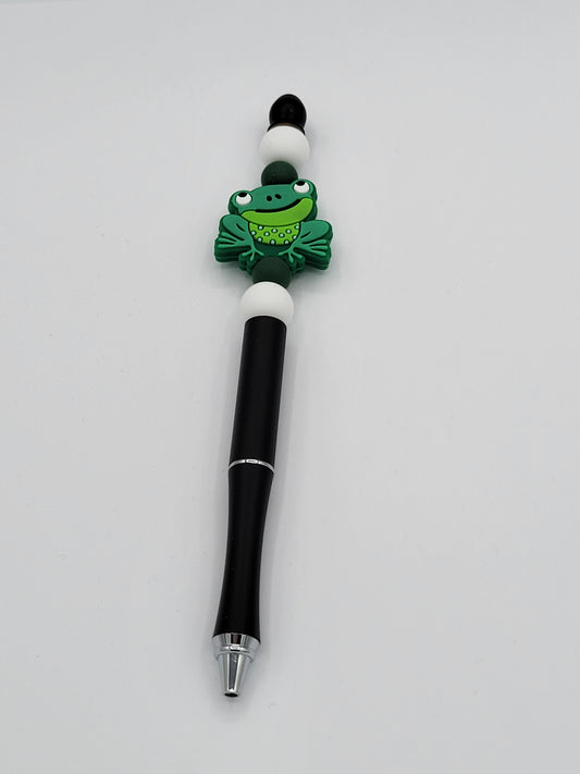Jumping Frog Beaded Refillable Metal Pen
