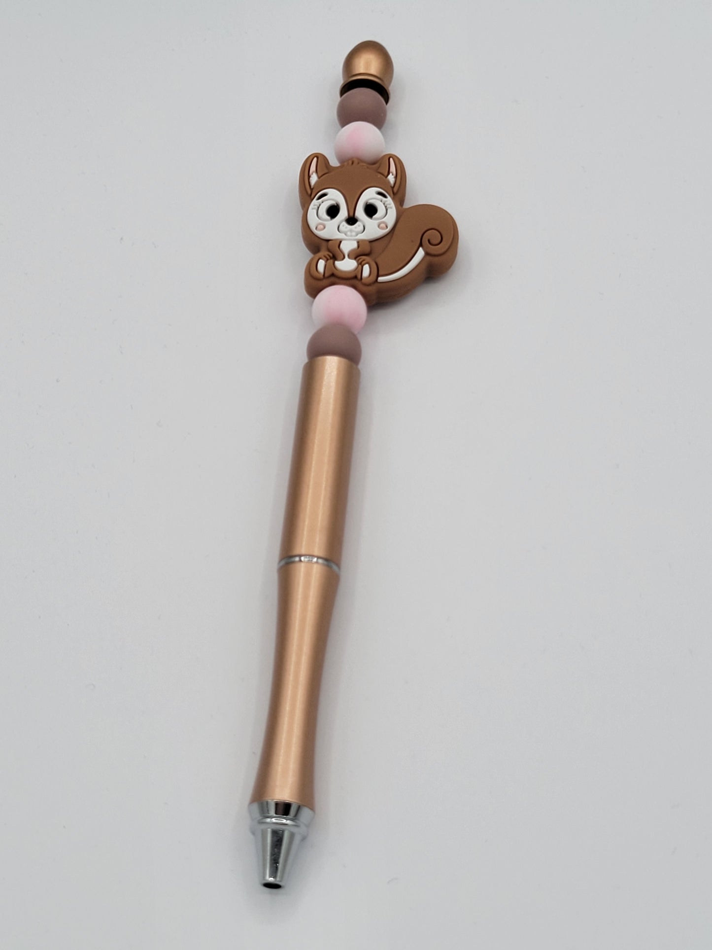 Squirrel Beaded Refillable Metal Pen