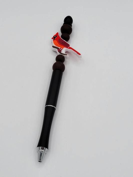 Cardinal Beaded Refillable Metal Pen