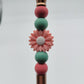 Rose Gold Daisy Beaded Refillable Metal Pen