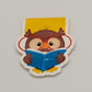 0155 - Owl with Glasses and Books - Magnetic Bookmark