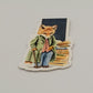 0115 - Vintage Fox with Books - Magnetic Bookmark