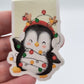 0193 - Tied in Lights Reindeer Penguin - Magnetic Bookmark